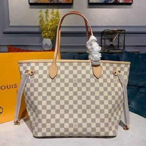 🌈🌈Louis Vuitton🍓🍓 Damier Azur MM Neverfull Tote